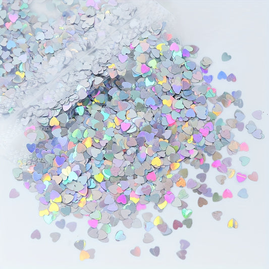 3D Holographic Heart Nail Glitter for Nail Art