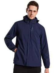 Men's Lightweight Waterproof Rain Jacket Shell Hooded Outdoor Raincoat