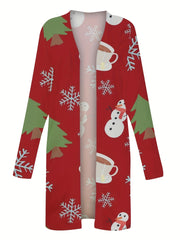 Christmas Graphic Print Cardigan