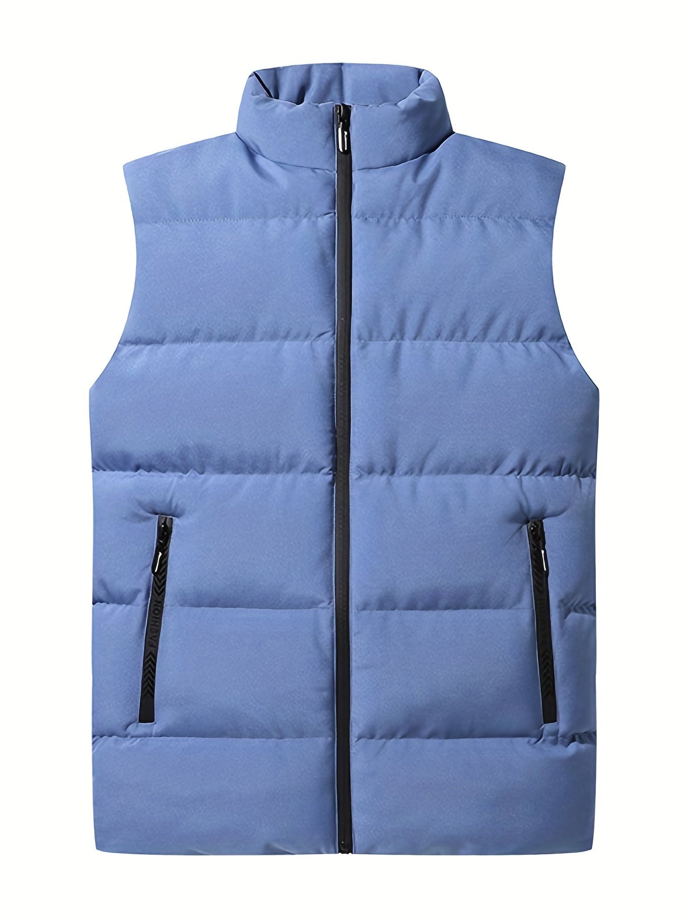 Men's Down Vest Puffer Jacket Zip Pockets Winter Sports