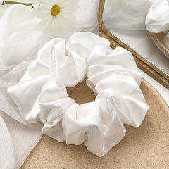 Satin Solid Scrunchies Hair Tie Sweet Style For Women Girls