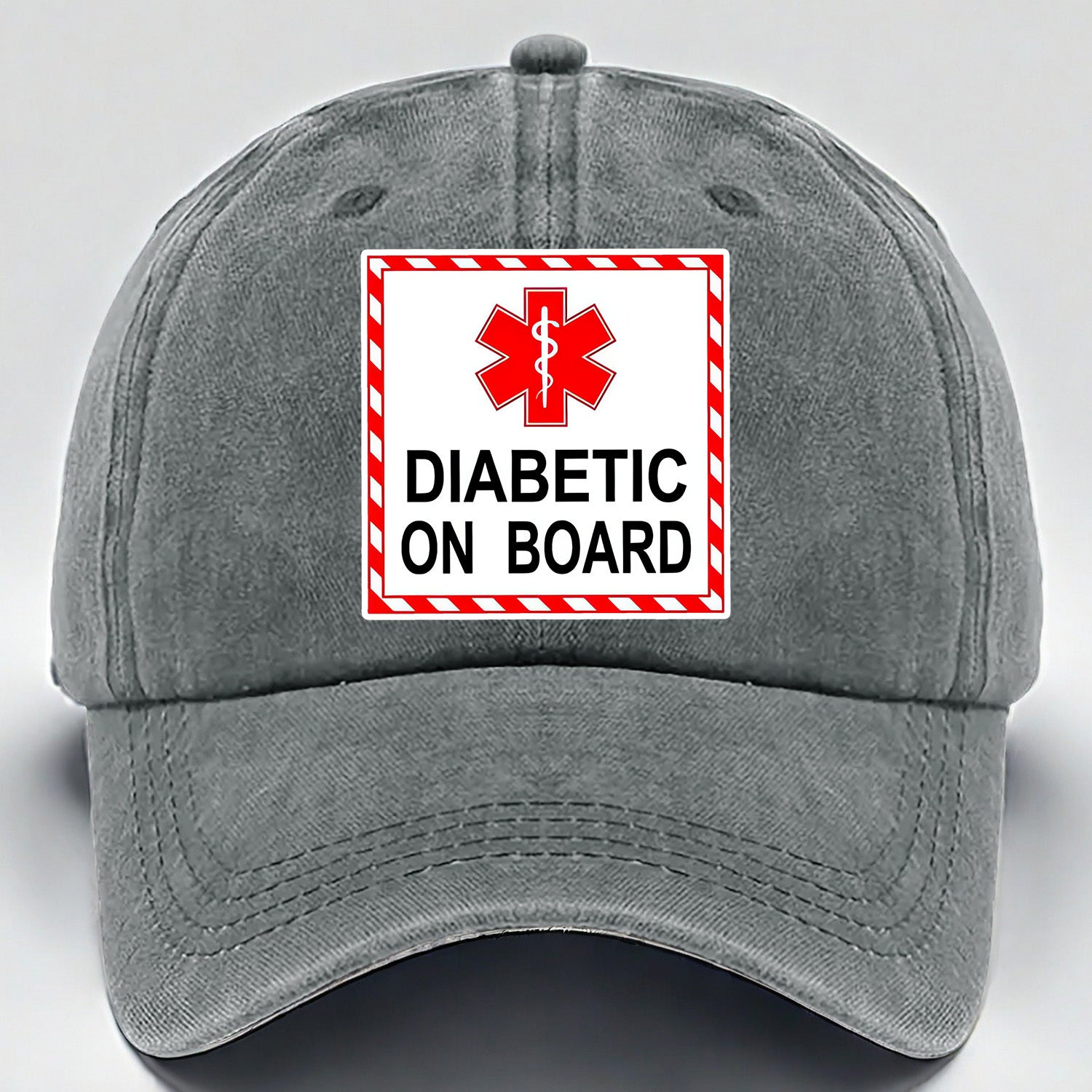 Diabetic Awareness Baseball Cap with Diabetic on Board Print