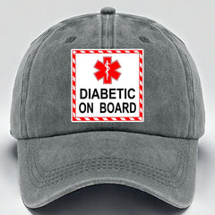 Diabetic Awareness Baseball Cap with Diabetic on Board Print