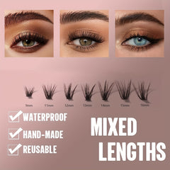 Mixed Lash Clusters 280pcs 9-16mm Wispy Soft Natural Look False Eyelashes