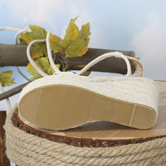 Women's Platform Wedge Sandals Strappy Open Toe Espadrille High Heels