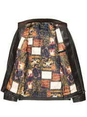 Men's PU Zip Up Faux Leather Jacket