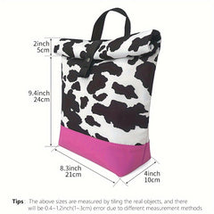 Leopard Cow Print Thermal Bag Portable Foldable Insulation