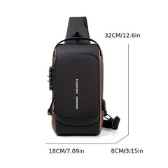 Men's Anti Theft Sling Bag with Password Lock