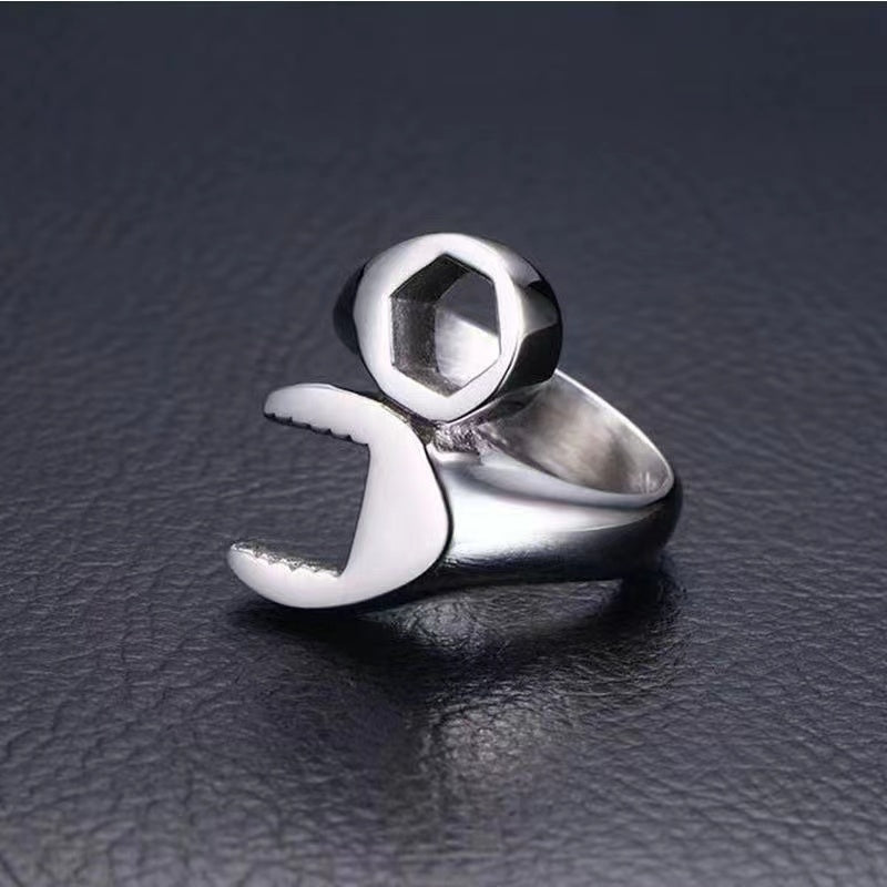 Men's 3 Colors Wrench Spanner Ring Silver Golden