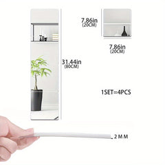 Acrylic Mirror Non Glass Shatterproof Frameless Full Length Wall Mirror