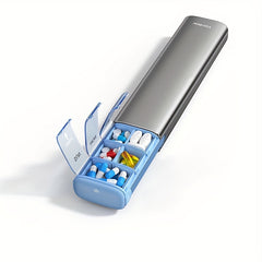 Waterproof Pill Organizer Golden Aluminum Shell Portable Travel