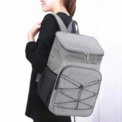 20L Insulated Lunch Backpack Thermal Food Carrier Multiple Compartments Grey Nav