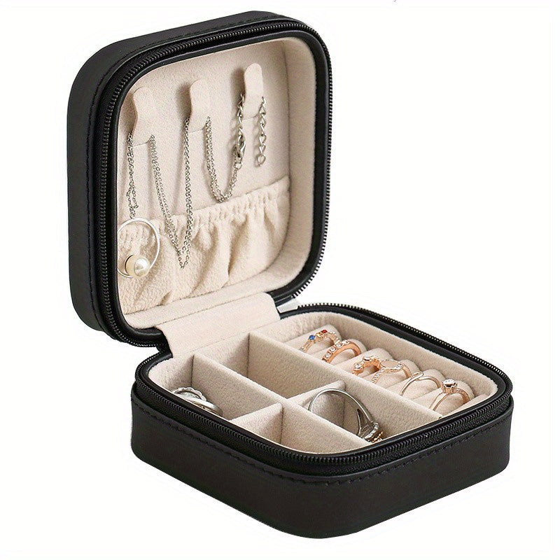 Jewelry Box Leather Storage Organizer Display Travel Jewelry Case Boxes