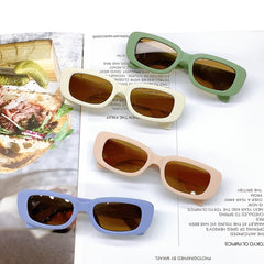 Girls Retro Sunglasses Rectangle Frame UV Protection For Outdoor Activities