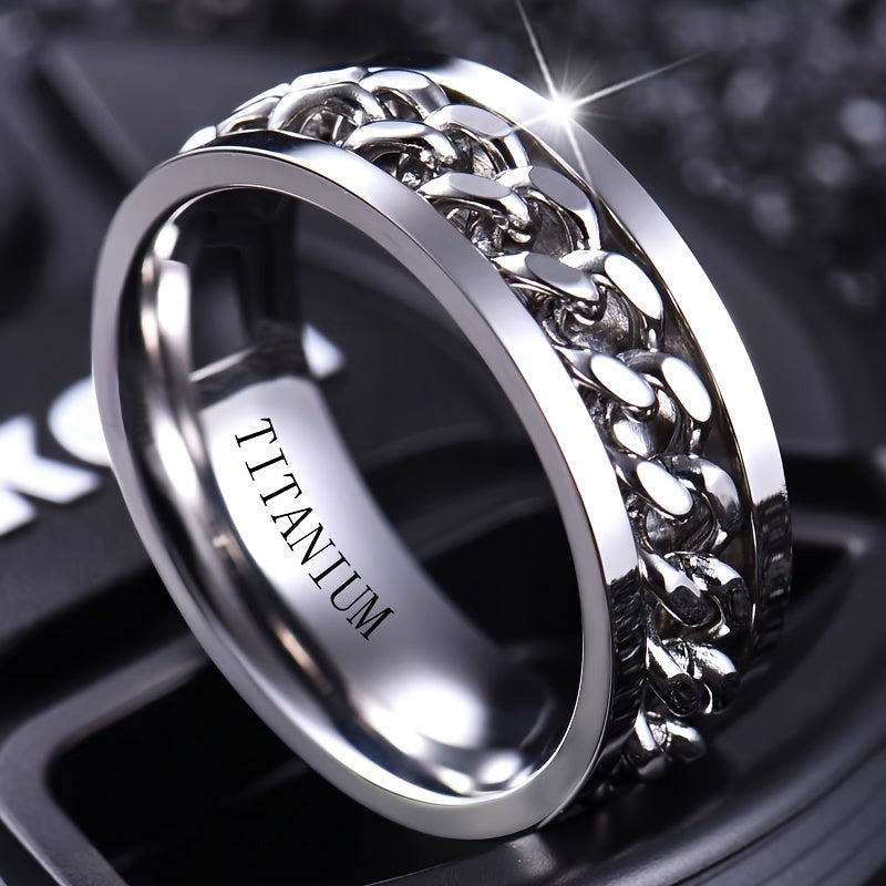 PANASH 8mm Titanium Steel Ring for Couples