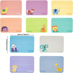 Waterproof Animal Name Stickers for Water Cup, Handwritten Design