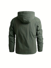 Men's Waterproof Windproof Hooded Jacket Zipper Windbreaker