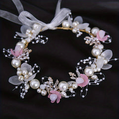 Kids Faux Pearl Flower Headband Children's Accessories