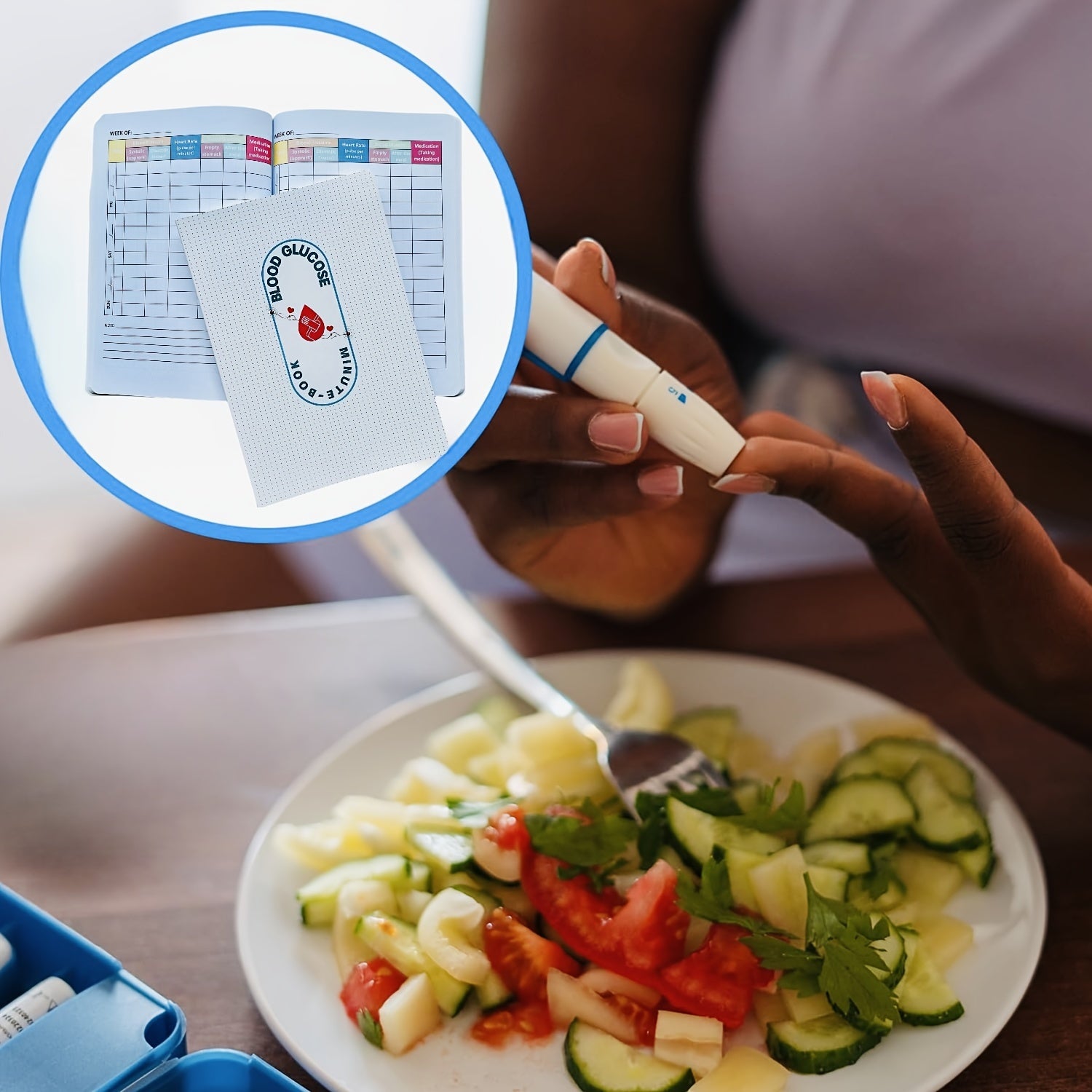 A5 Health Logbook: Blood Glucose, Pressure & Heart Rate