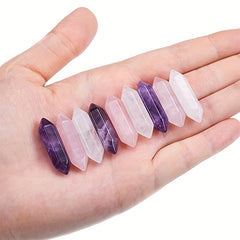 3pcs Healing Crystal Stones Set - Amethyst, Rose Quartz, Clear Quartz
