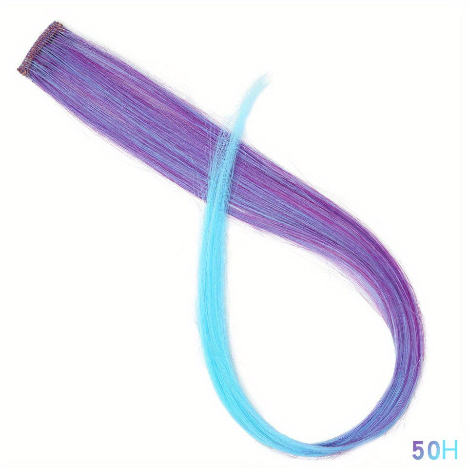 Colorful Straight Hair Extension Clip In Hairpiece