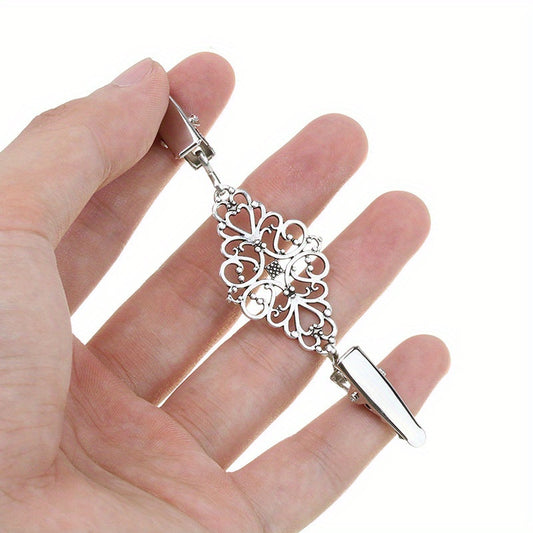 Retro Cardigan Clip Cape Shawl Sweater Collar Duck Clip Hollow Brooch Pin