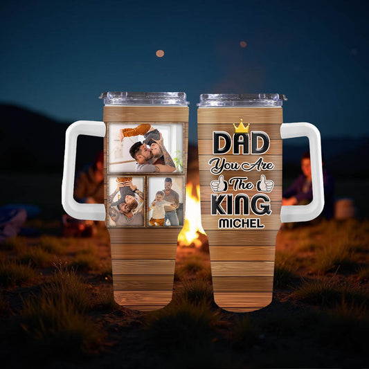 Custom Engraved 40oz Stainless Steel Tumbler with Lid and Handle