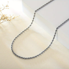 Stainless Steel Twist Chain Necklace for Men & Women