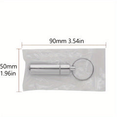 Stainless Steel Waterproof Pill Case Keychain - Outdoor Travel Camping Holder