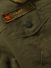 Men's Warm Fleece Cotton Biker Jacket Coat