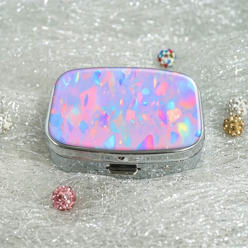 Compact 2 Compartment Pill Case Portable Medicine Organizer with Secure Clasp