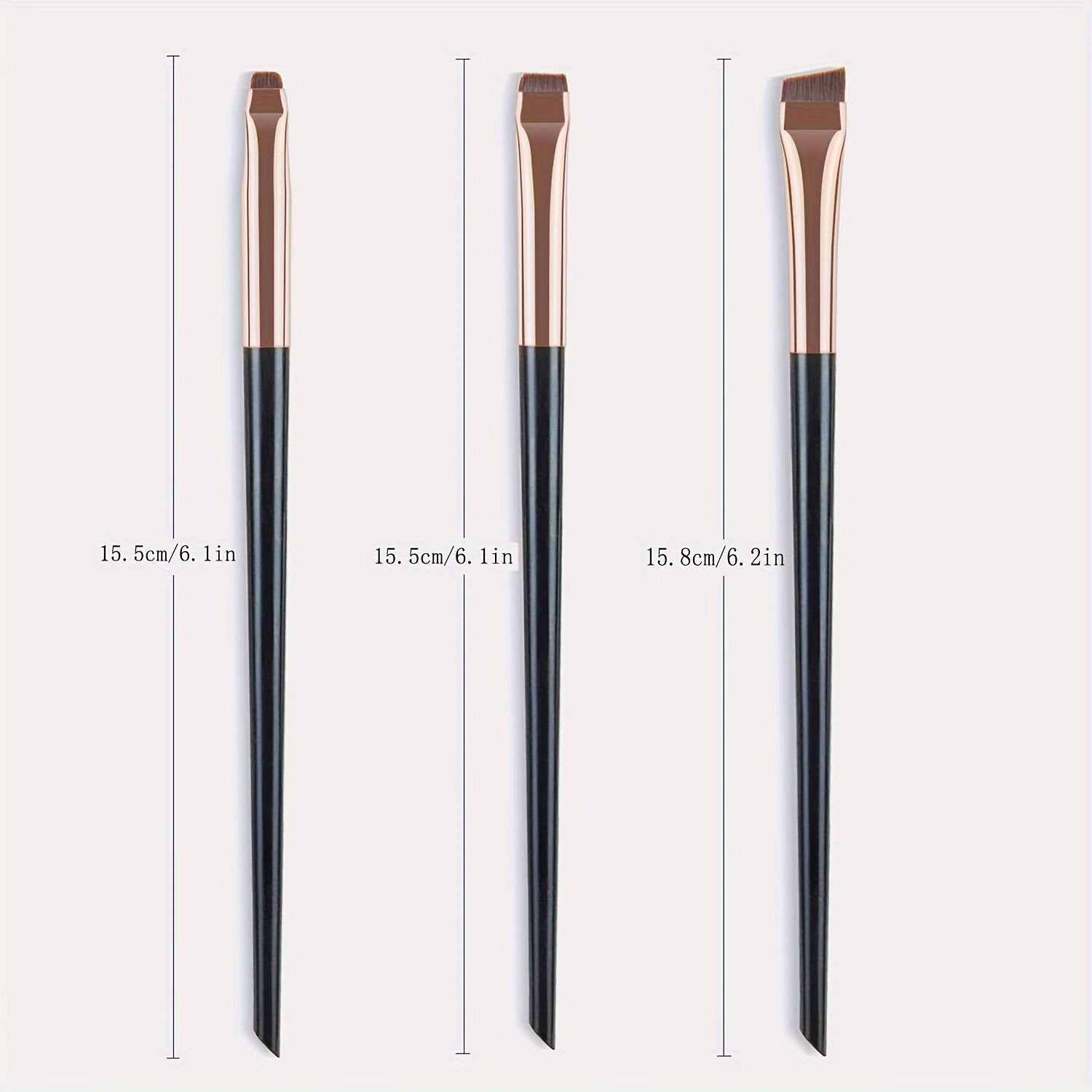 3Pcs Ultra Thin Eyebrow Brush Set Angled Precision Makeup Brushes