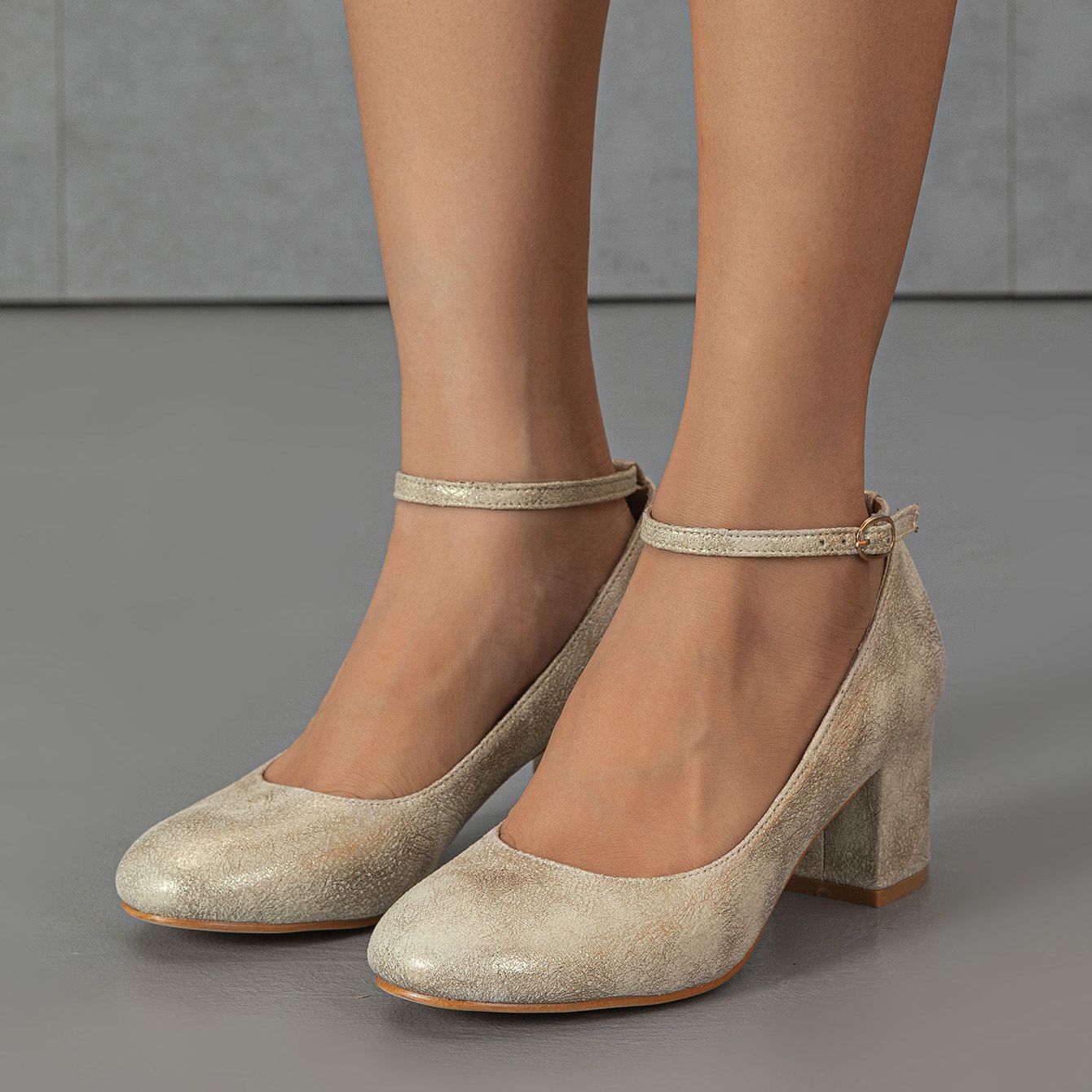 Chunky High Heels Ankle Strap Pumps Women's Footwear