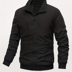 Men's Stand Collar Zip Up Jacket Coat For Spring Fall