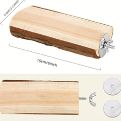 2 Pack Wooden Platform Cage Perches for Birds