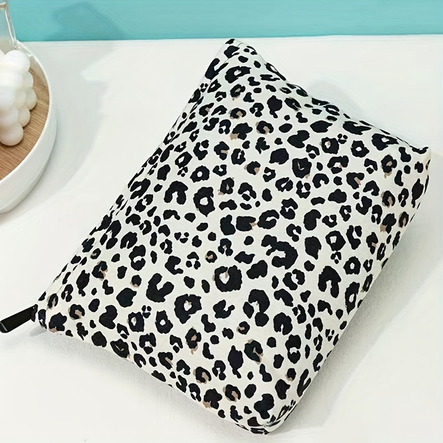 Leopard Print Makeup Bag Zipper Cosmetic Pouch Travel Toiletry Organizer