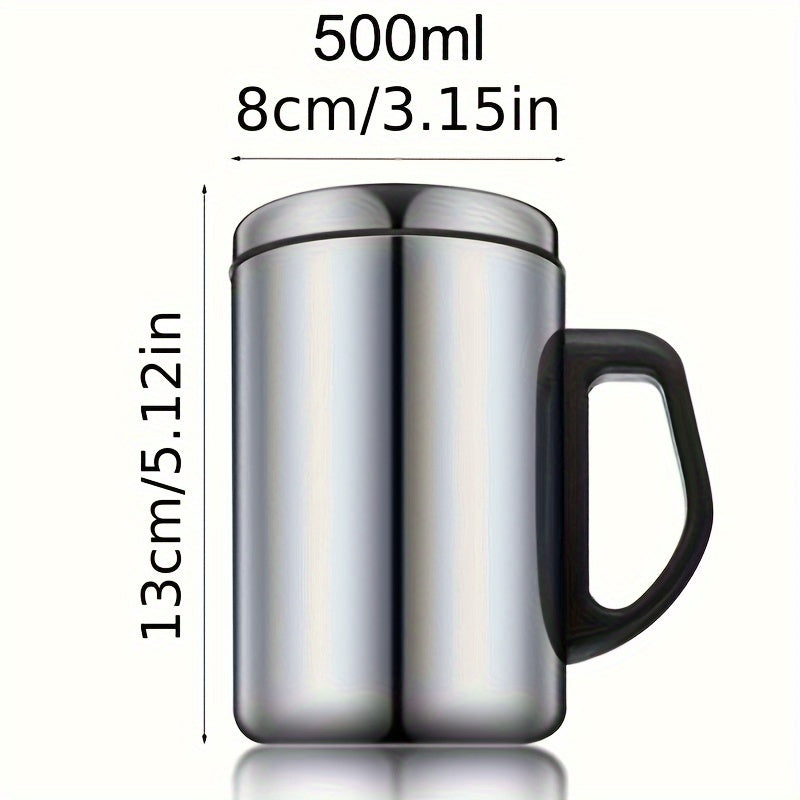 Stainless Steel Insulated Travel Mug with Lid Handle Camping RV Office Gift