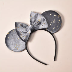 Girls Velvet Cloth Bronzing Pentagram Ears Hair Hoop Dress Up Hair Accessories
