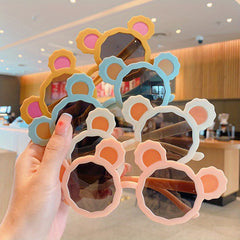 4pcs Bear Frame Sunglasses Sun Protection Accessories for Summer Holiday