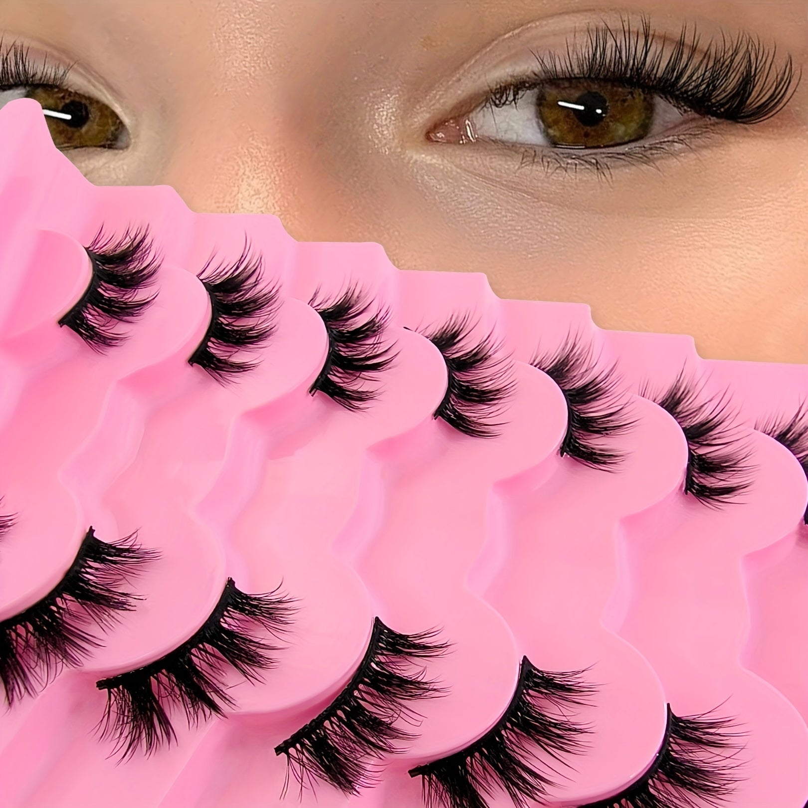 7 Pairs Fluffy Cluster False Eyelashes Natural Faux Mink