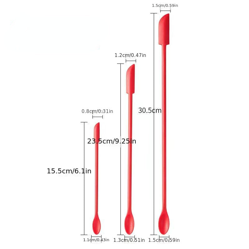 3pcs Mini Silicone Spatula Scraper Spoon Set for Makeup Beauty Cosmetic Jar