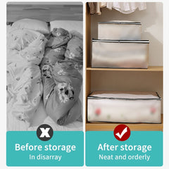 3pcs Foldable Fabric Storage Bins with Zipper Closure - Space Saving