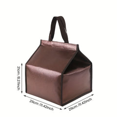 Brown Coffee Cake Insulation Bag Large Capacity Refrigerated Soft Cooler
