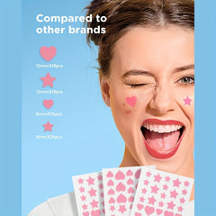 Acne Patch Pimple Cover Hydrocolloid Patches - Pink Star&heart Shaped