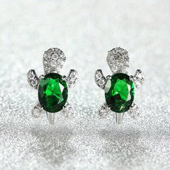 Turtle Zircon Stud Earrings for Women Girls