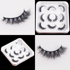 Mink Fluffy False Eyelashes Pack 5 Pairs Mega Volume Extensions