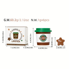 Velvet Portable Star Coffee Lipstick Set Mini Matte Lipstick