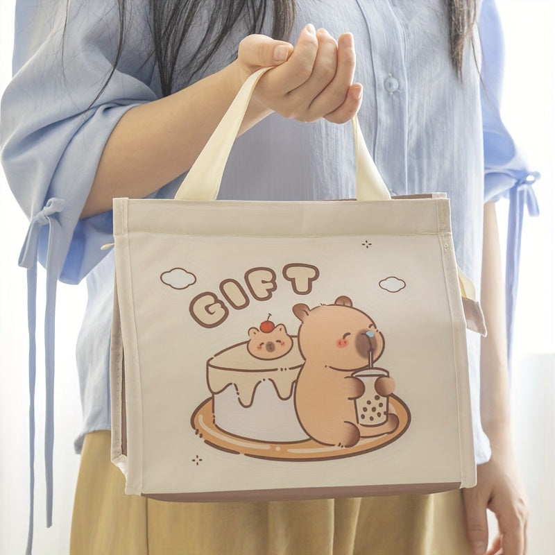 Kapibala Insulated Lunch Bag Bento Tote Aluminum Foil Lining Zipper