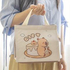 Kapibala Insulated Lunch Bag Bento Tote Aluminum Foil Lining Zipper