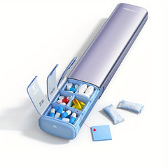 Waterproof Pill Organizer Golden Aluminum Shell Portable Travel